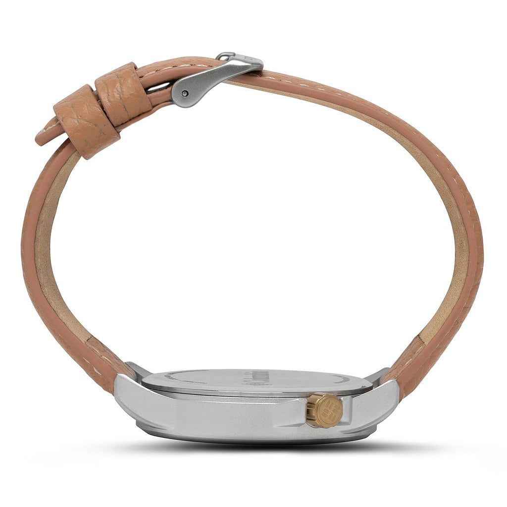 Columbia Viewmont Quartz Movt. 5ATM WR White Dial Mens Watch with Brown Leather Strap