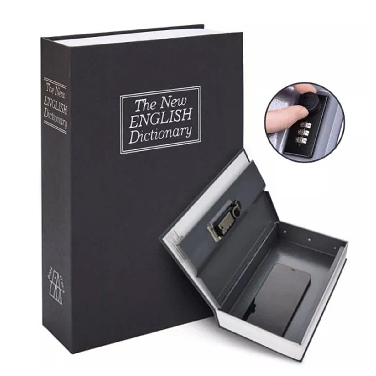 Combination Book Safe Box - Black