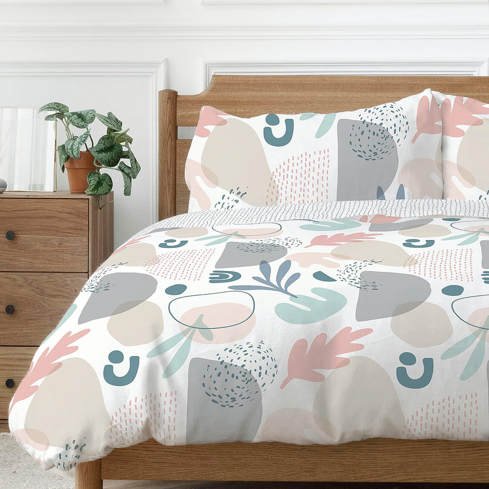 One Time Closeout - Anisa Abstract Pattern Duvet Cover Set (Size Single) - Silver