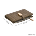 Designer Inspired-Compact RFID Protected Wallet with Gold Clasp - Green