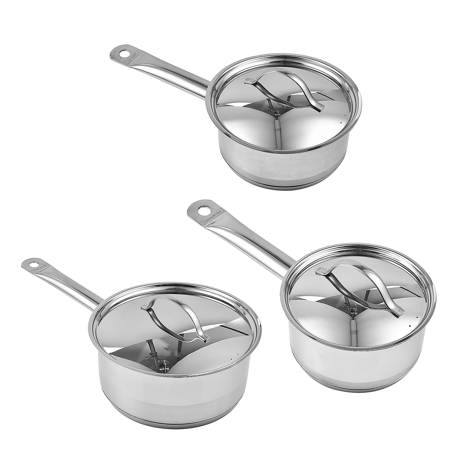 Tramontina Cookware Set - 3 Saucepans 14, 16 & 20cm - Triple Layer Bas ...