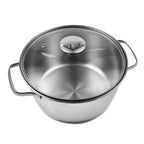 Tramontina Cookware Set - 3 Casserole Pans - Triple Layer Base - All Hob types & Oven Safe (Size 26x20x16 cm) - Silver