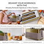 Morphy Richards Signature 4 Slice Toaster with Removable Crumb Tray - Gold
