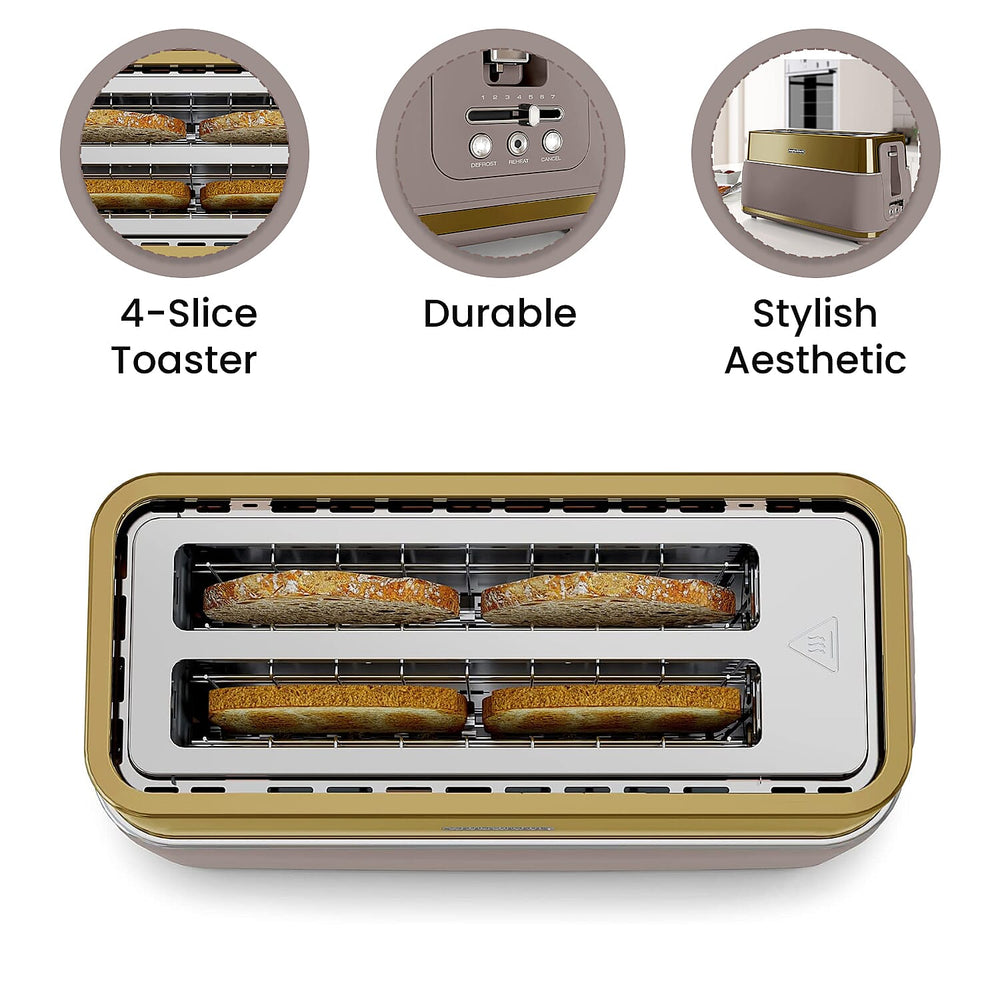 Morphy Richards Signature 4 Slice Toaster with Removable Crumb Tray - Gold