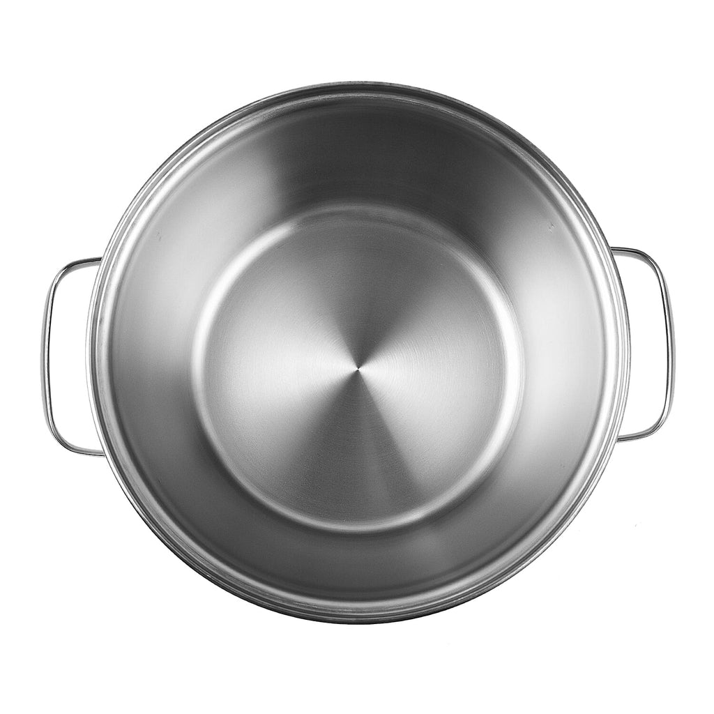 Tramontina Cookware Set - Fry Pan 16cm, Saucepan 20cm, Casserole Pot 20cm - Triple Layer Base - All Hob types (Size 20x20x16 cm) - Silver