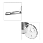Tramontina Cookware Set - Fry Pan 16cm, Saucepan 20cm, Casserole Pot 20cm - Triple Layer Base - All Hob types (Size 20x20x16 cm) - Silver