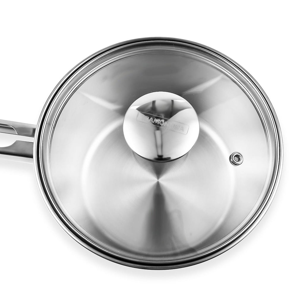 Tramontina Cookware Set - 2 Casserole Pots 20 - 24cm And Saucepan 16cm - Triple Layer Base - All Hob types - Silver