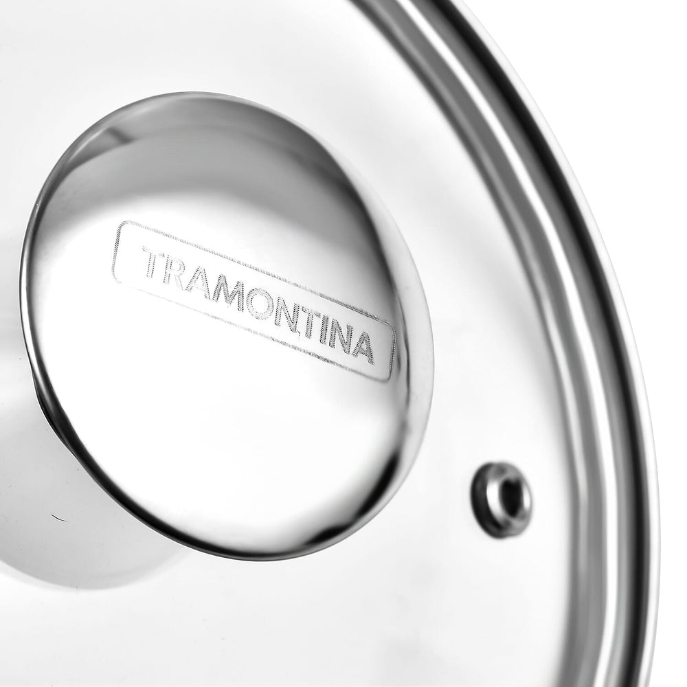 Tramontina Cookware Set - 2 Casserole Pots 20 - 24cm And Saucepan 16cm - Triple Layer Base - All Hob types - Silver