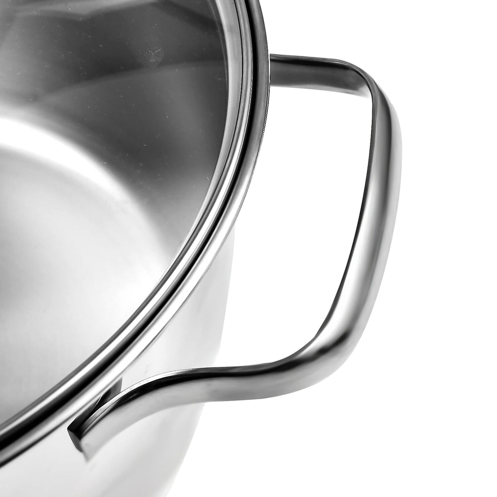 Tramontina Cookware Set - 2 Casserole Pots 20 - 24cm And Saucepan 16cm - Triple Layer Base - All Hob types - Silver