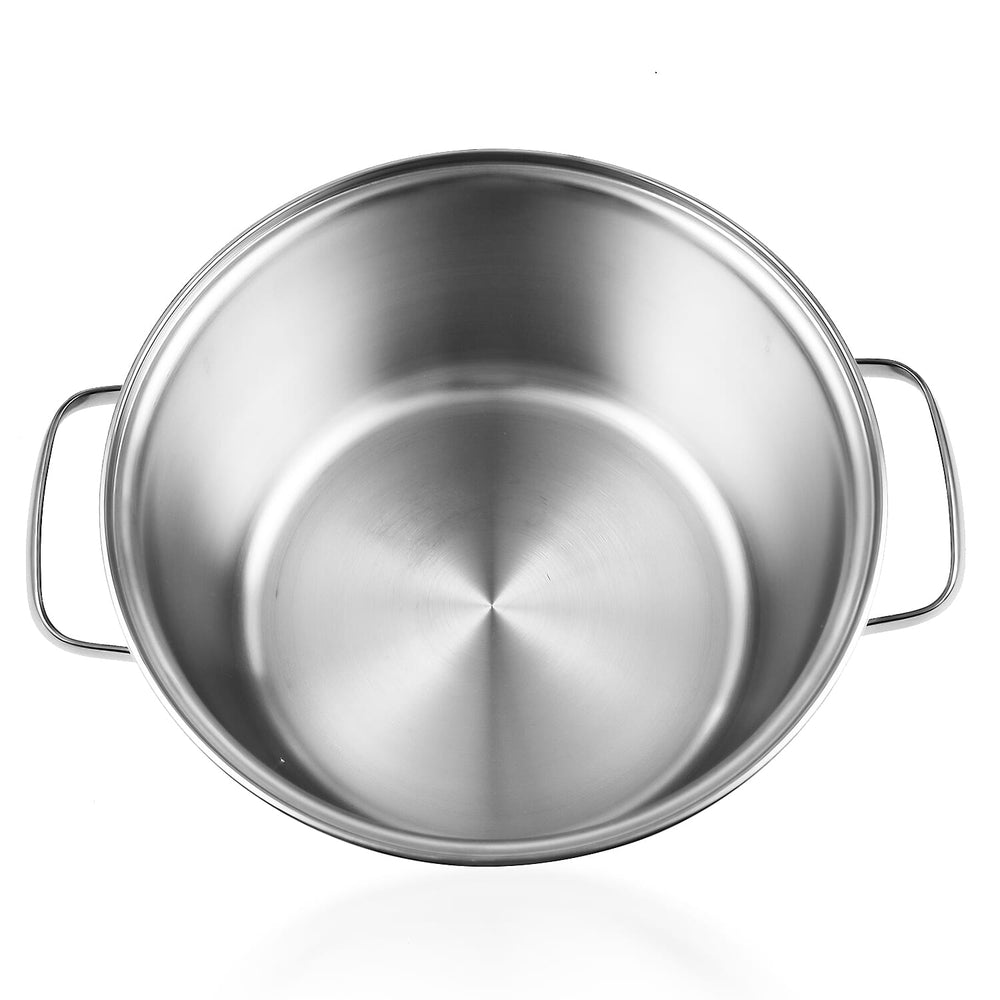 Tramontina Cookware Set - 2 Casserole Pots 20 - 24cm And Saucepan 16cm - Triple Layer Base - All Hob types - Silver
