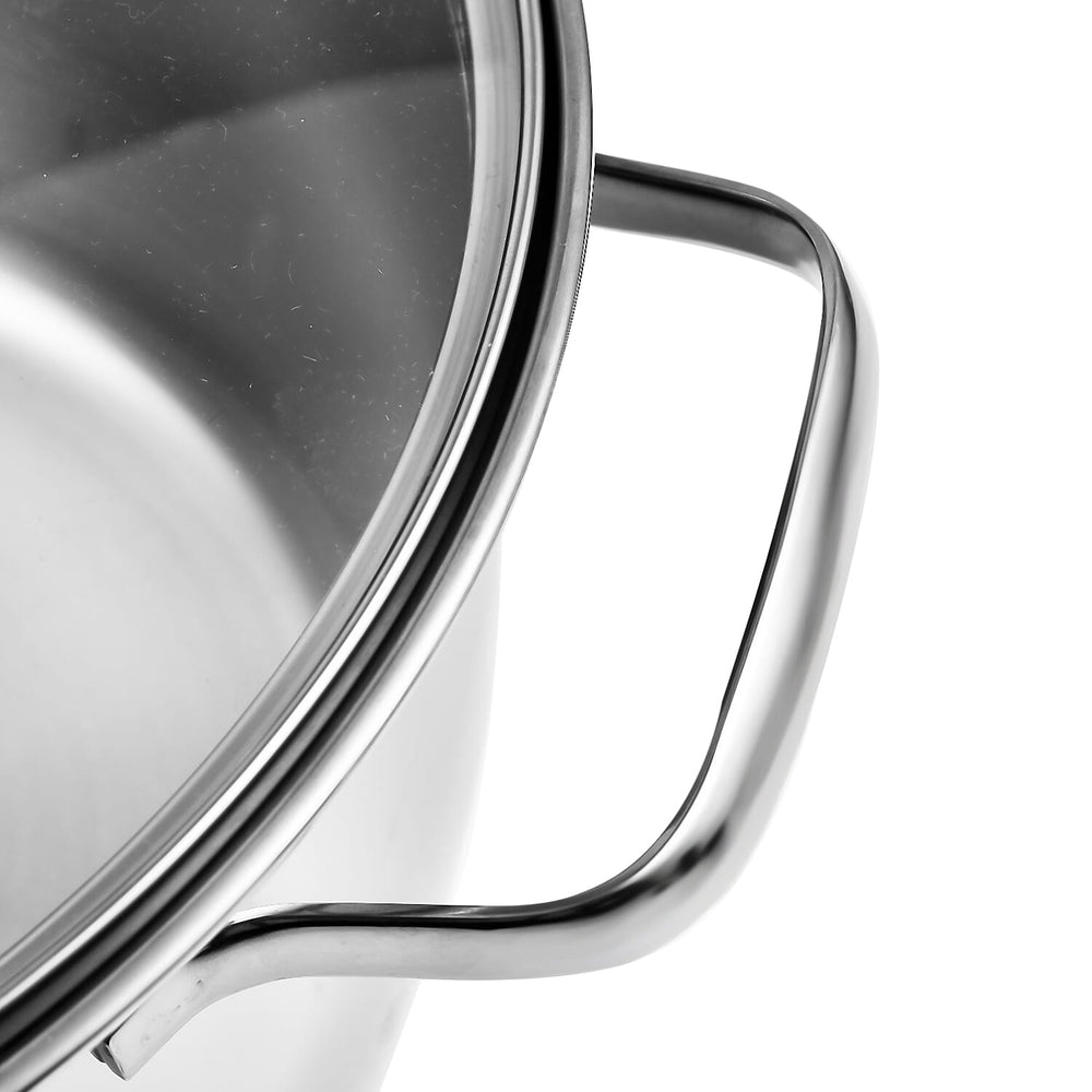 Tramontina Cookware Set - 2 Casserole Pots 20 - 24cm And Saucepan 16cm - Triple Layer Base - All Hob types - Silver
