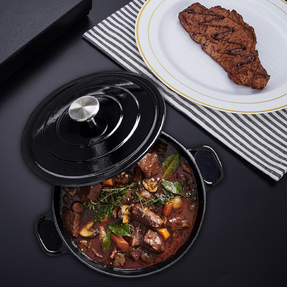 Royal Van Kempen & Begeer, Cast Iron Casserole (24cm- 4.2L) - Black