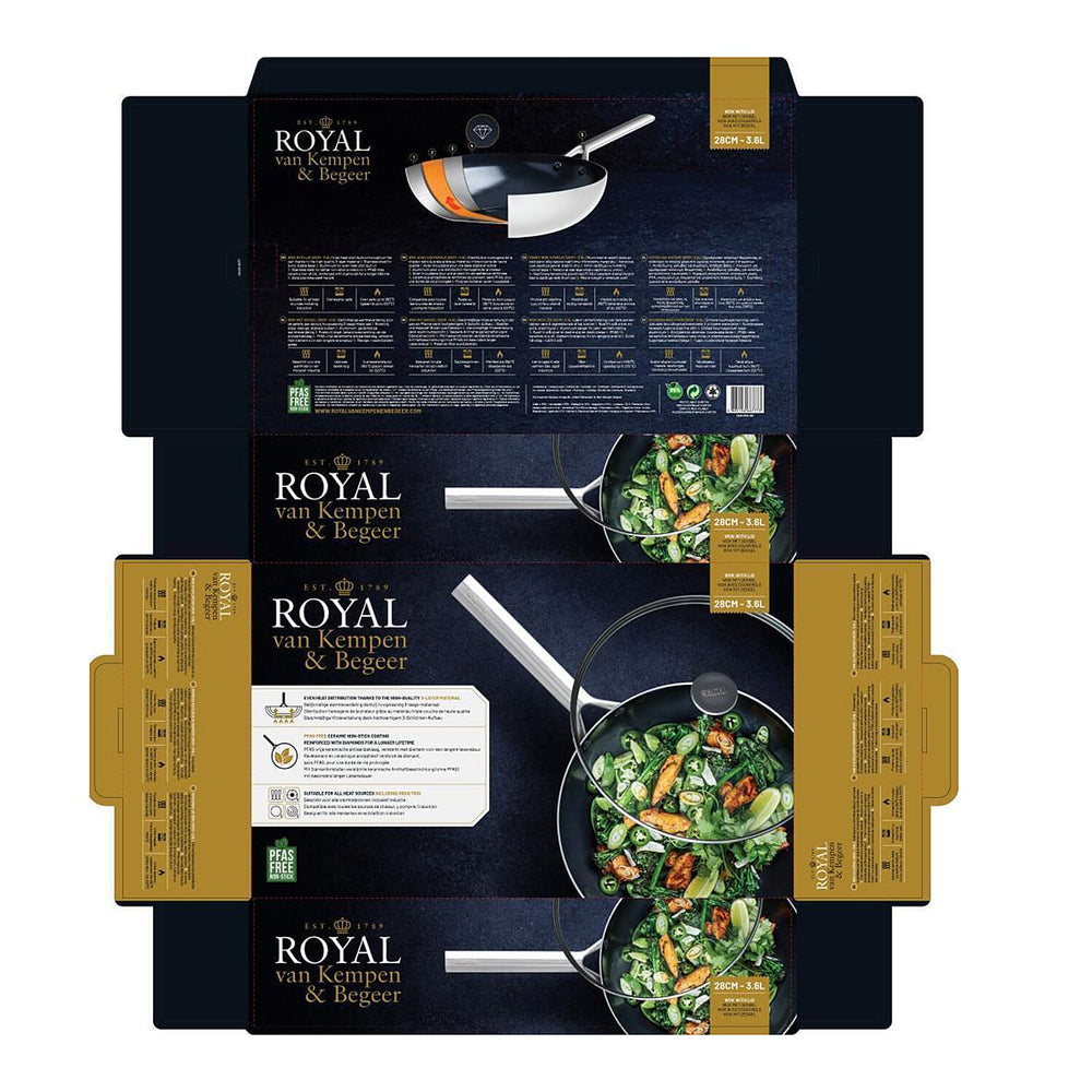 Royal Van Kempen - Begeer, Wok (28cm- 3.6L) - Silver