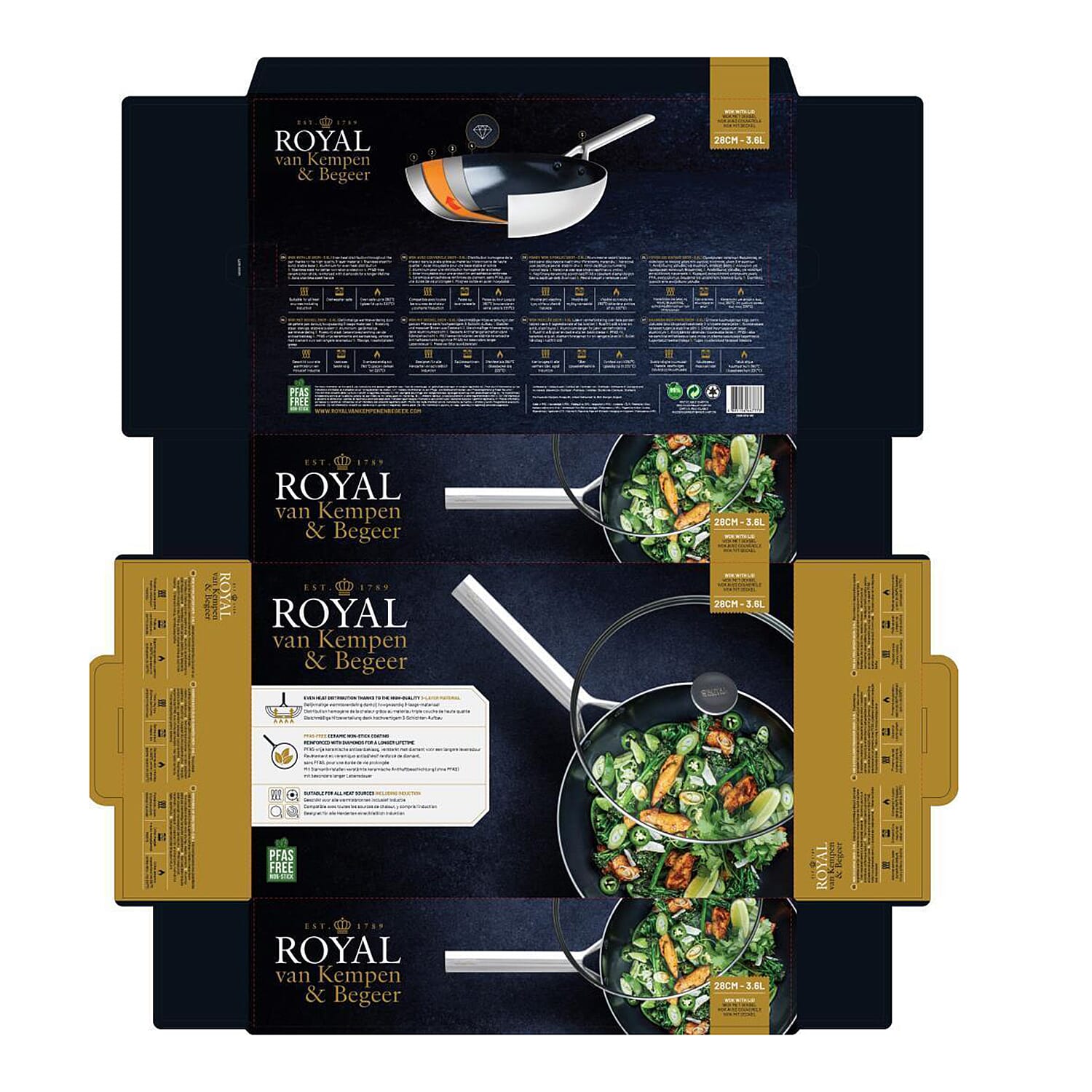 Royal Van Kempen - Begeer, Wok (28cm- 3.6L) - Silver