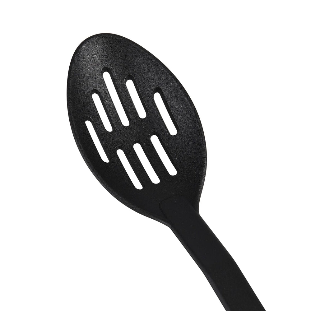 3-Piece Cookware Utensil Set- Inc. Slotted Spoon, Solid Spoon, - Spatula - Black