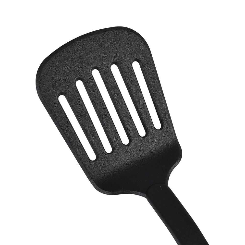 3-Piece Cookware Utensil Set- Inc. Slotted Spoon, Solid Spoon, - Spatula - Black