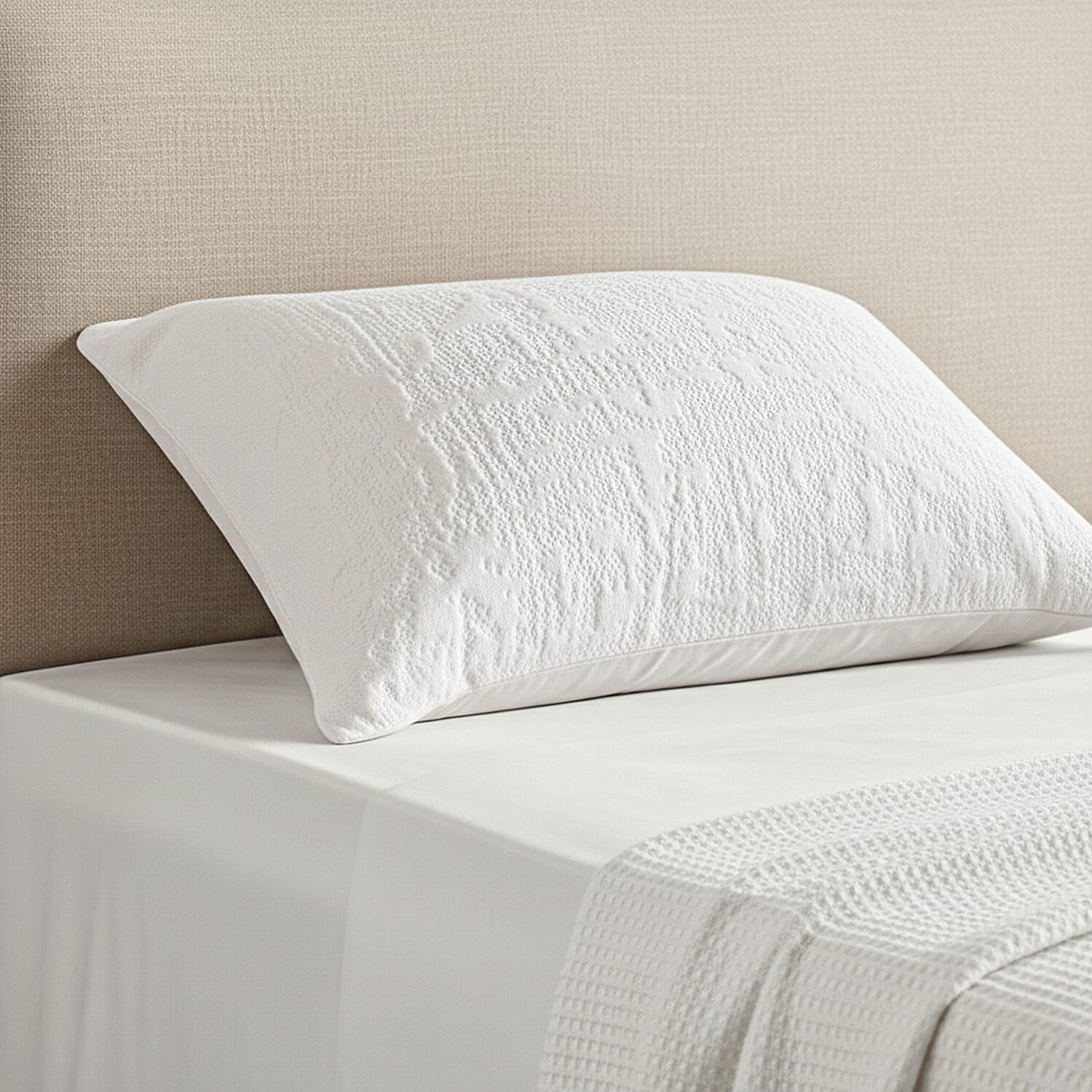 Cooling Jacquard  Pillow (Size - 50x75cm) - White