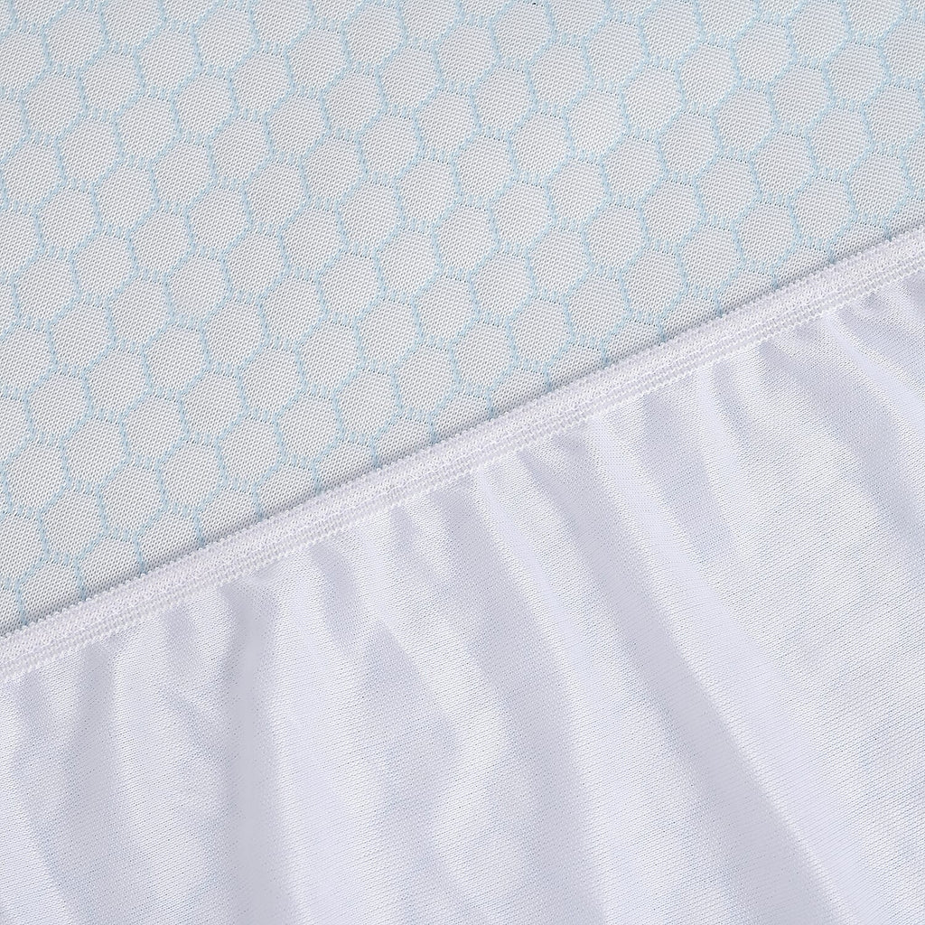 Jacquard Waterproof Mattress Protector (King Size) - White - Blue
