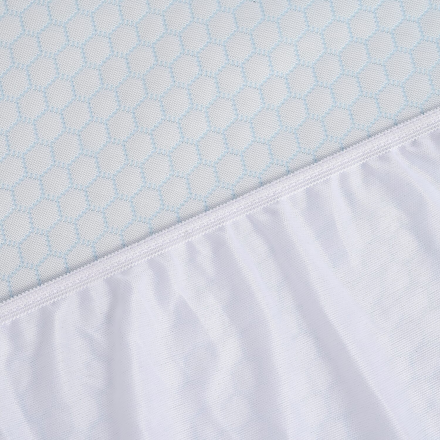 Jacquard Waterproof Mattress Protector (King Size) - White - Blue