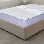 Hush Haven Cooling Jacquard Mattress Pad with Anchor Bands (Size Single) - White