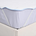 Hush Haven Cooling Jacquard Mattress Pad with Anchor Bands (Size Single) - White