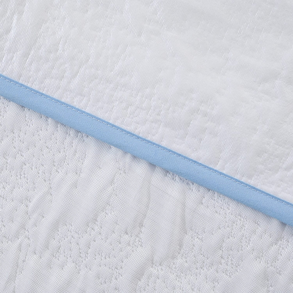 Hush Haven Cooling Jacquard Mattress Pad with Anchor Bands (Size Single) - White