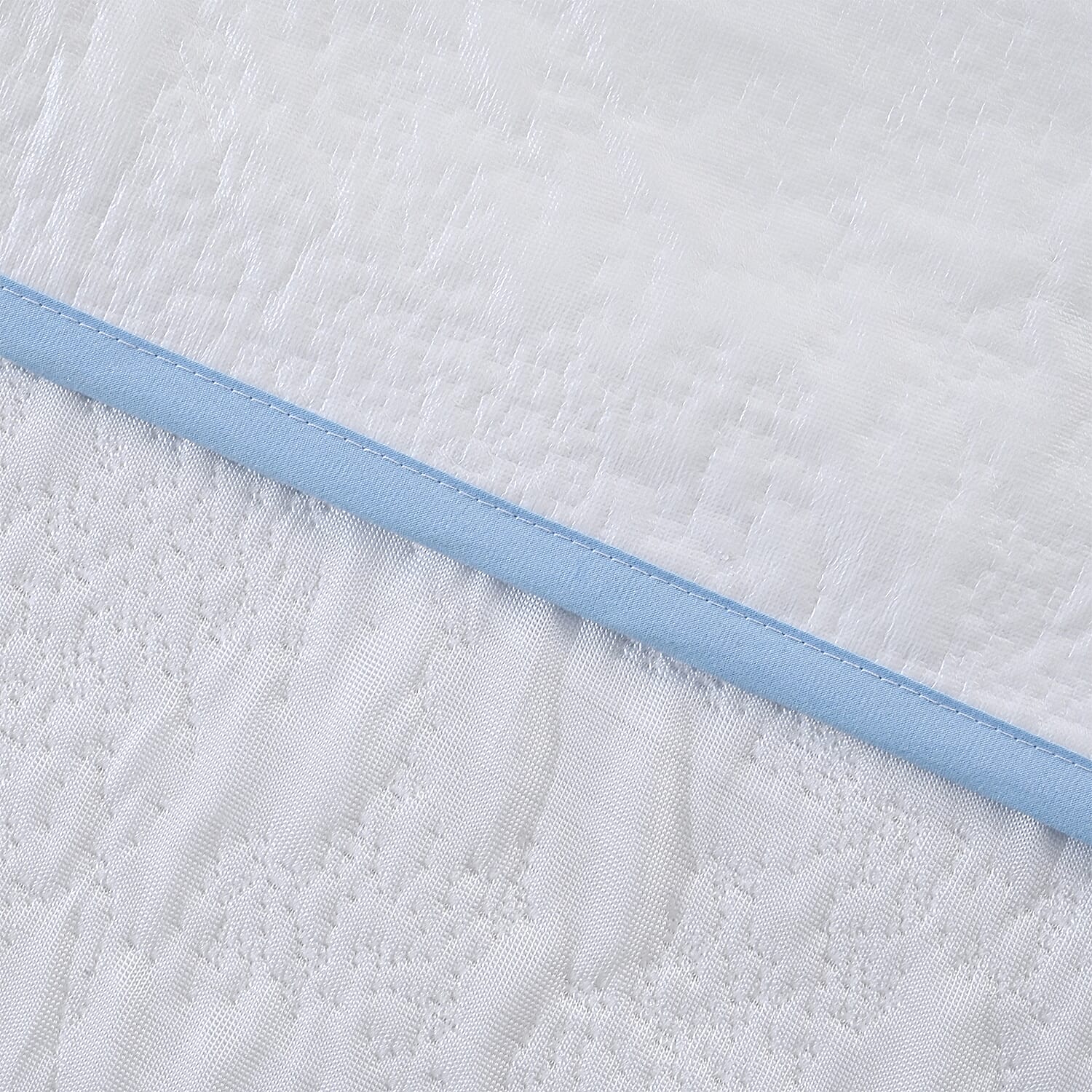 Hush Haven Cooling Jacquard Mattress Pad with Anchor Bands (Size Single) - White
