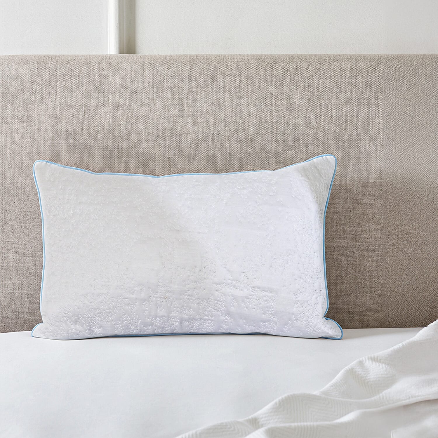Cooling - Waterproof Jacquard Pillow Protector - White