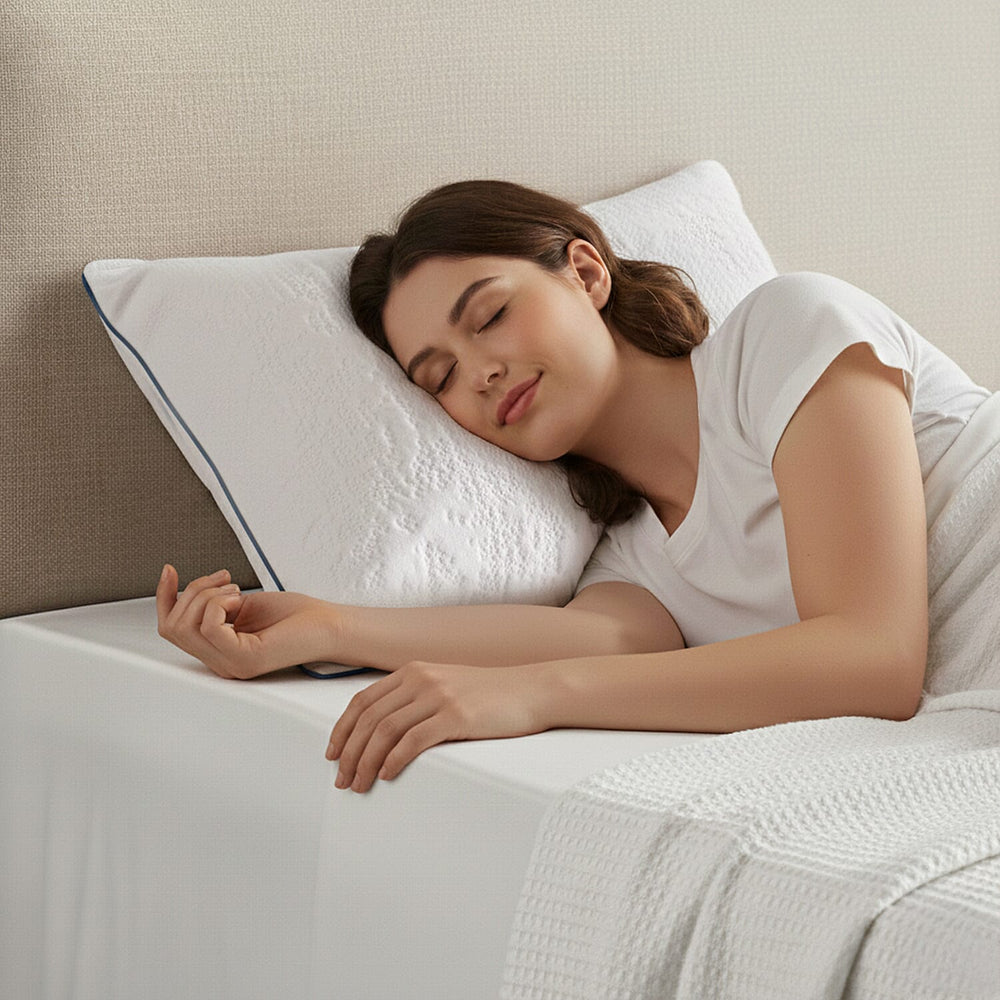 Cooling - Waterproof Jacquard Pillow Protector - White