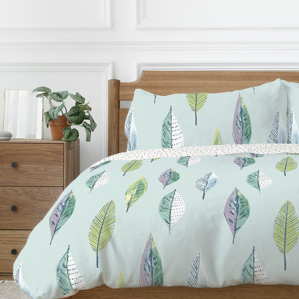 One Time Closeout - Copenhagen Home Flynn Duck Egg Duvet Cover Set (Size Single) - Blue