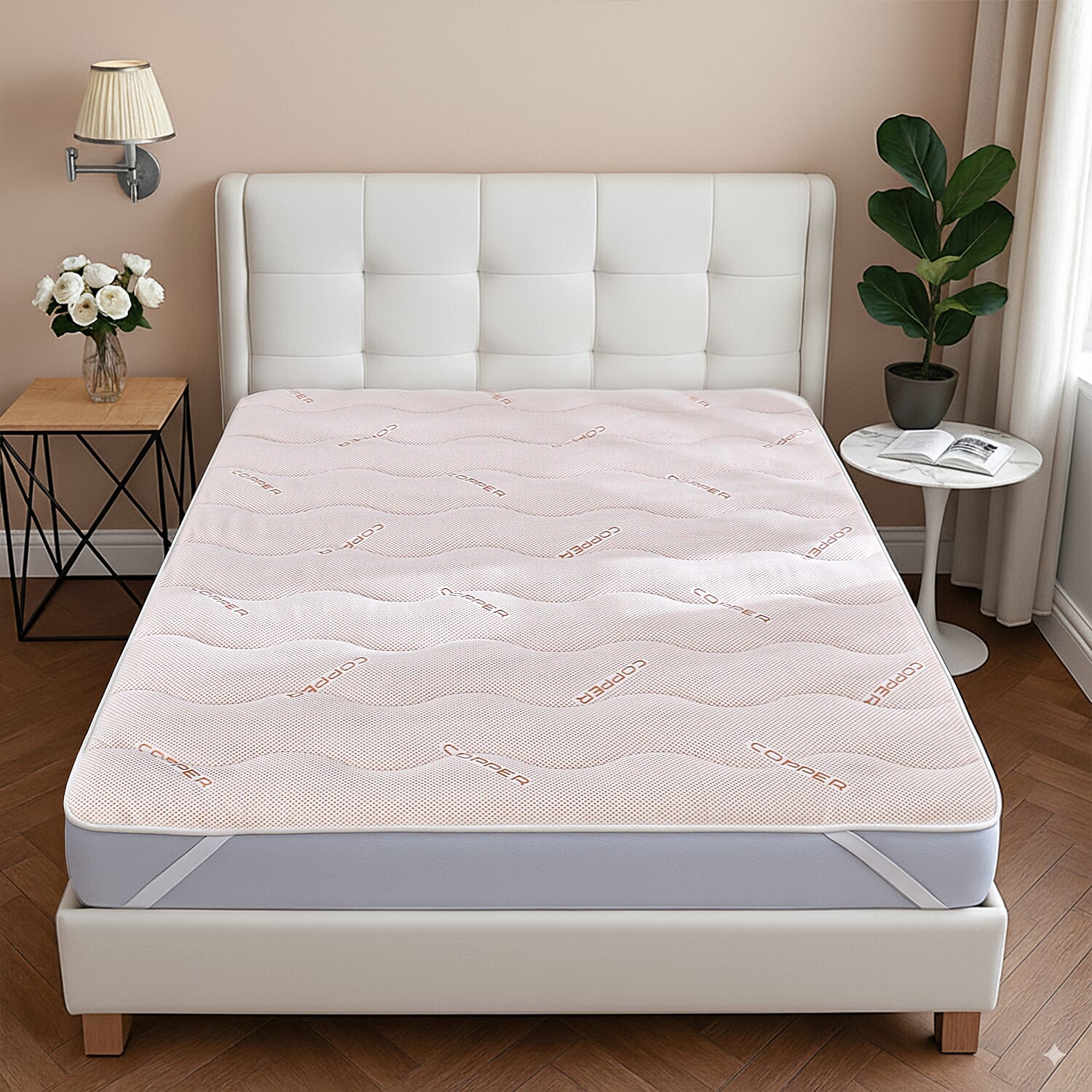 Copper Infused Polyester Mattress Topper(150x200-5 cm)