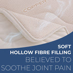Anti-Bacterial Copper Infused Jacquard Mattress Topper (Size Single) - White