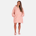 Coral Fleece Hoodie Blanket - Blush
