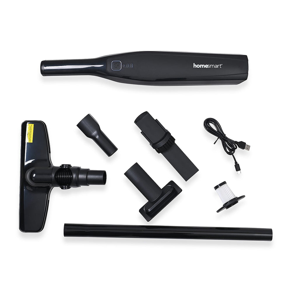 Cordless Handheld Vacuum Cleaner - 2-Speed, 7kPa Suction, 30 Min Runtime, Multiple Attachments - Black