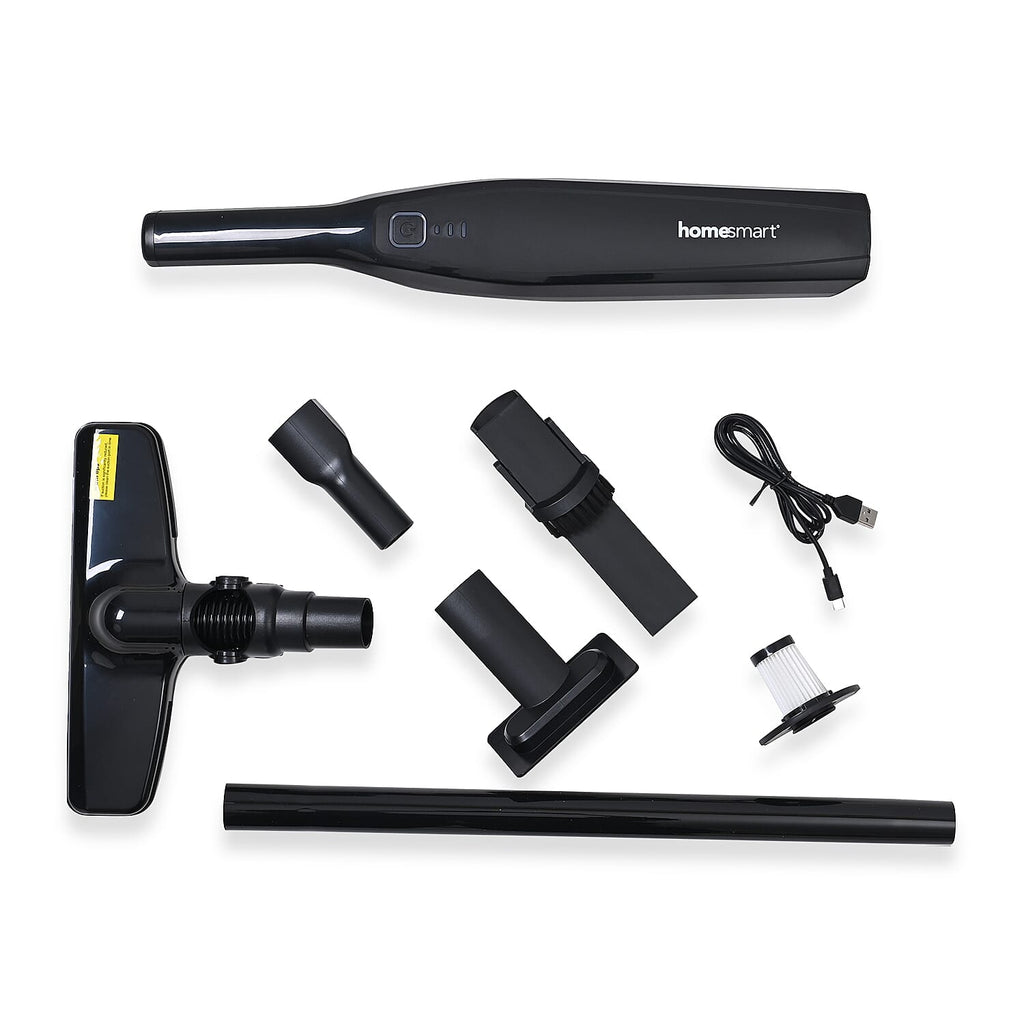 Cordless Handheld Vacuum Cleaner - 2-Speed, 7kPa Suction, 30 Min Runtime, Multiple Attachments - Black