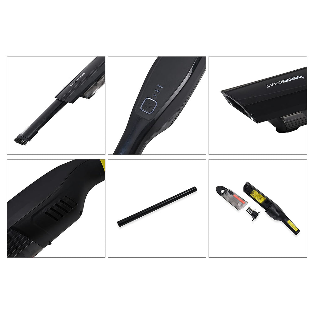 Cordless Handheld Vacuum Cleaner - 2-Speed, 7kPa Suction, 30 Min Runtime, Multiple Attachments - Black