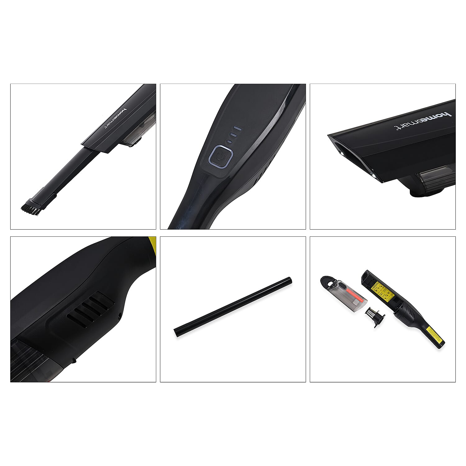 Cordless Handheld Vacuum Cleaner - 2-Speed, 7kPa Suction, 30 Min Runtime, Multiple Attachments - Black