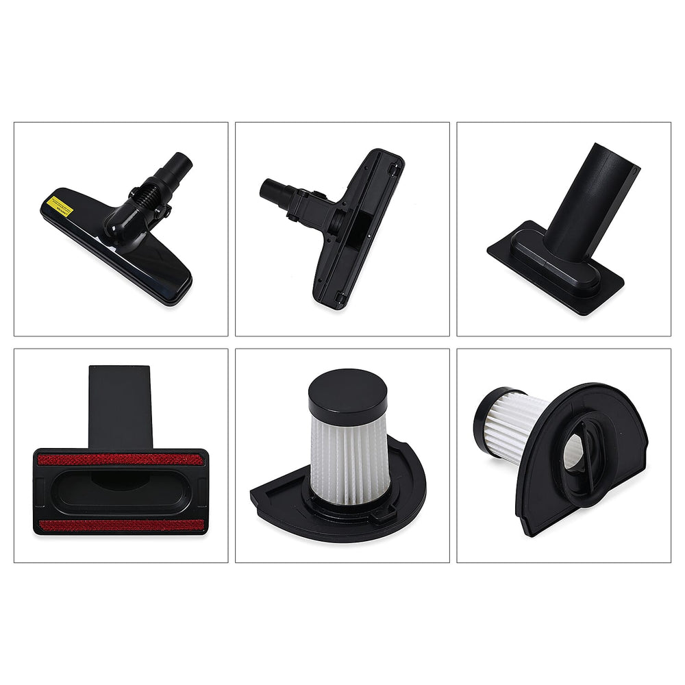 Cordless Handheld Vacuum Cleaner - 2-Speed, 7kPa Suction, 30 Min Runtime, Multiple Attachments - Black