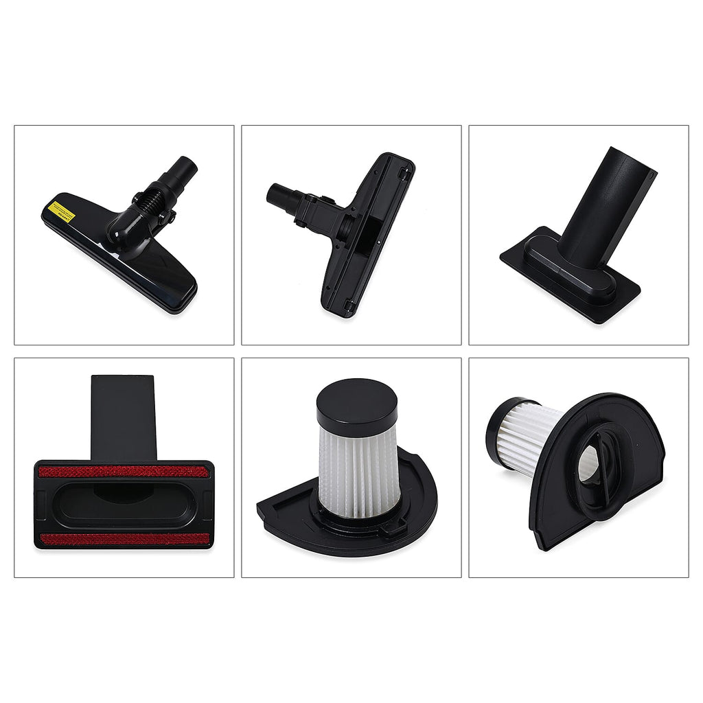 Cordless Handheld Vacuum Cleaner - 2-Speed, 7kPa Suction, 30 Min Runtime, Multiple Attachments - Black