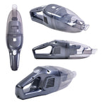 Cordless Handheld Wet & Dry Vacuum Cleaner Includes Nozzle, Round Brush, Water Nozzle and Charging Base - 60W - Black