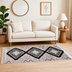 Today Surprising Deal of the Month - Rugs with Tassel Multipurpose Carpet (Size 175x116 Cm) -  Beige - Green