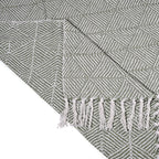 Cotton Chevron Throw Blanket (Size 130x1 cm) - Sage Green & Grey