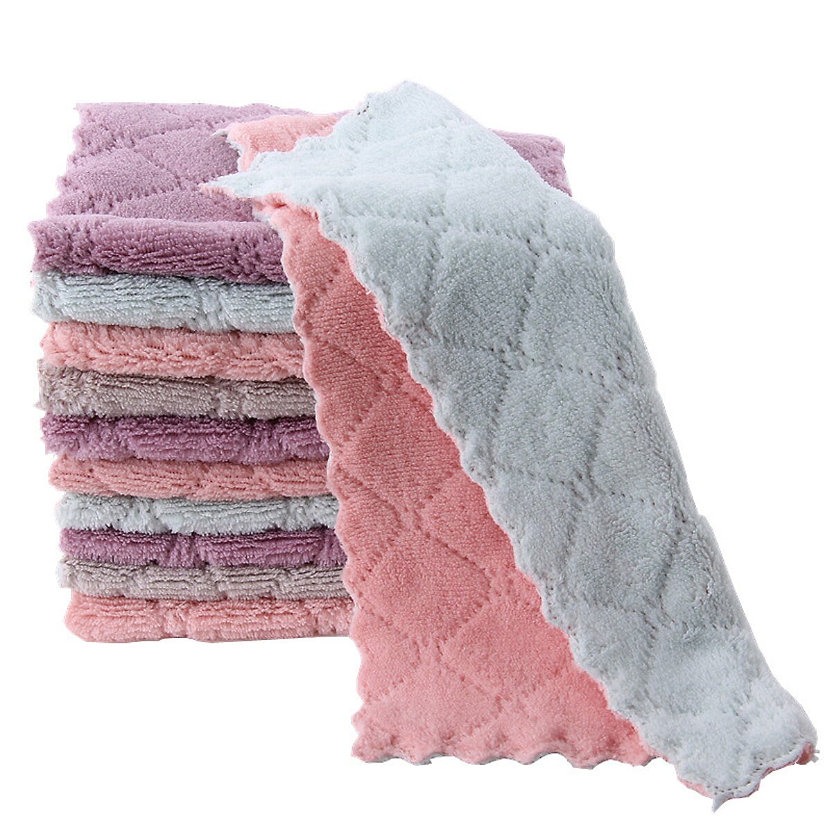 Set of 15 - 100% Cotton Cleaning Towels (Size 25x15 cm) - Multi