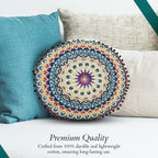 Cotton Floor Cushion with Embroidery - Pom Pom (Size 40x40x10 cm) - Multi