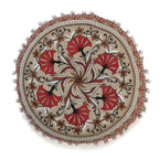 Cotton Floor Cushion with Embroidery - Pom Pom (Size 40x40x10 cm) - Multi