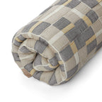 HUSH HAVEN Jacquard Cotton Intricate Pattern Blanket (230 x 200 cm) - Grey, Beige - Off-White