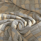HUSH HAVEN Jacquard Cotton Intricate Pattern Blanket (230 x 200 cm) - Grey, Beige - Off-White
