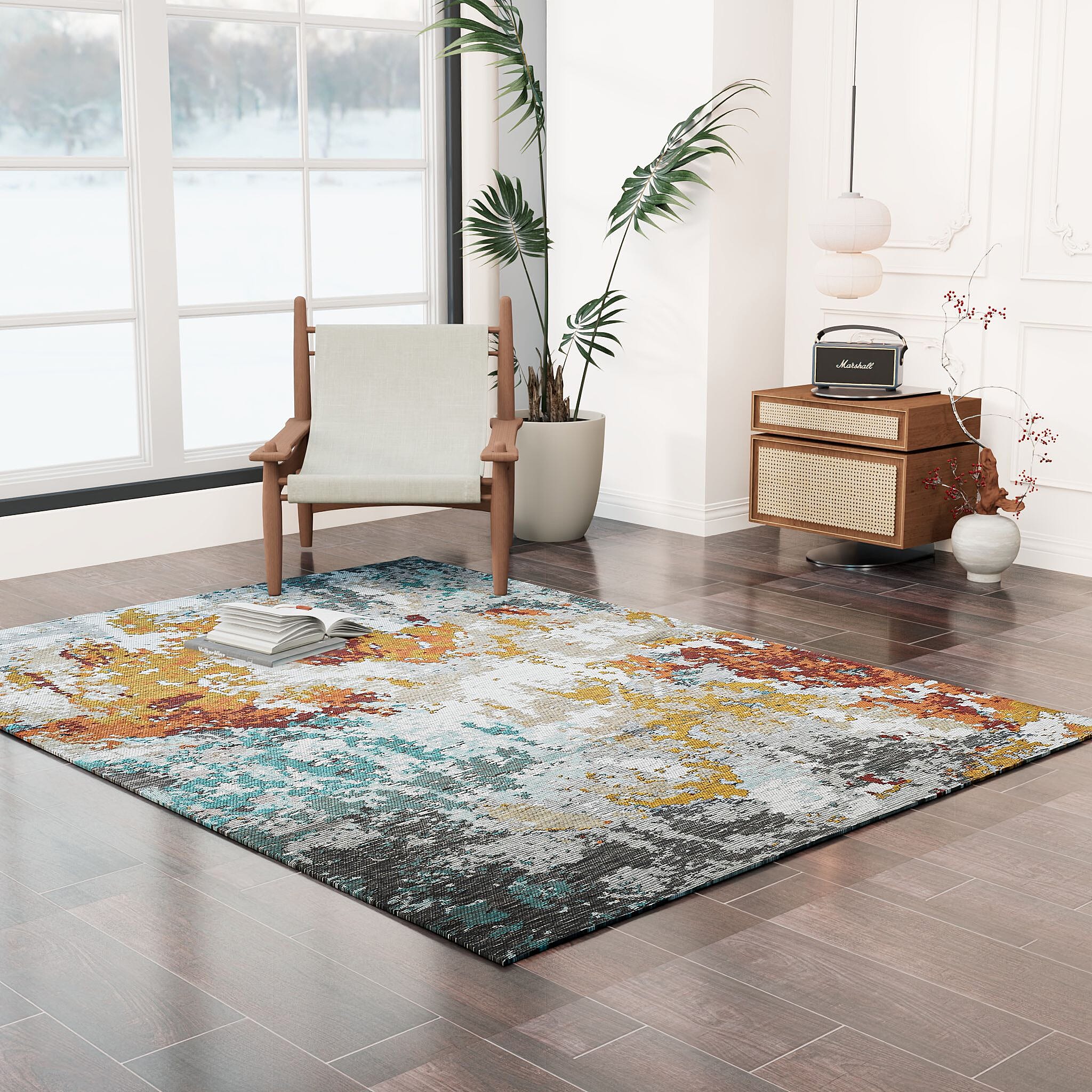 Cotton Jacquard Rug and Door Mat (Size 120x1 cm) - Multi Color & Multicolor