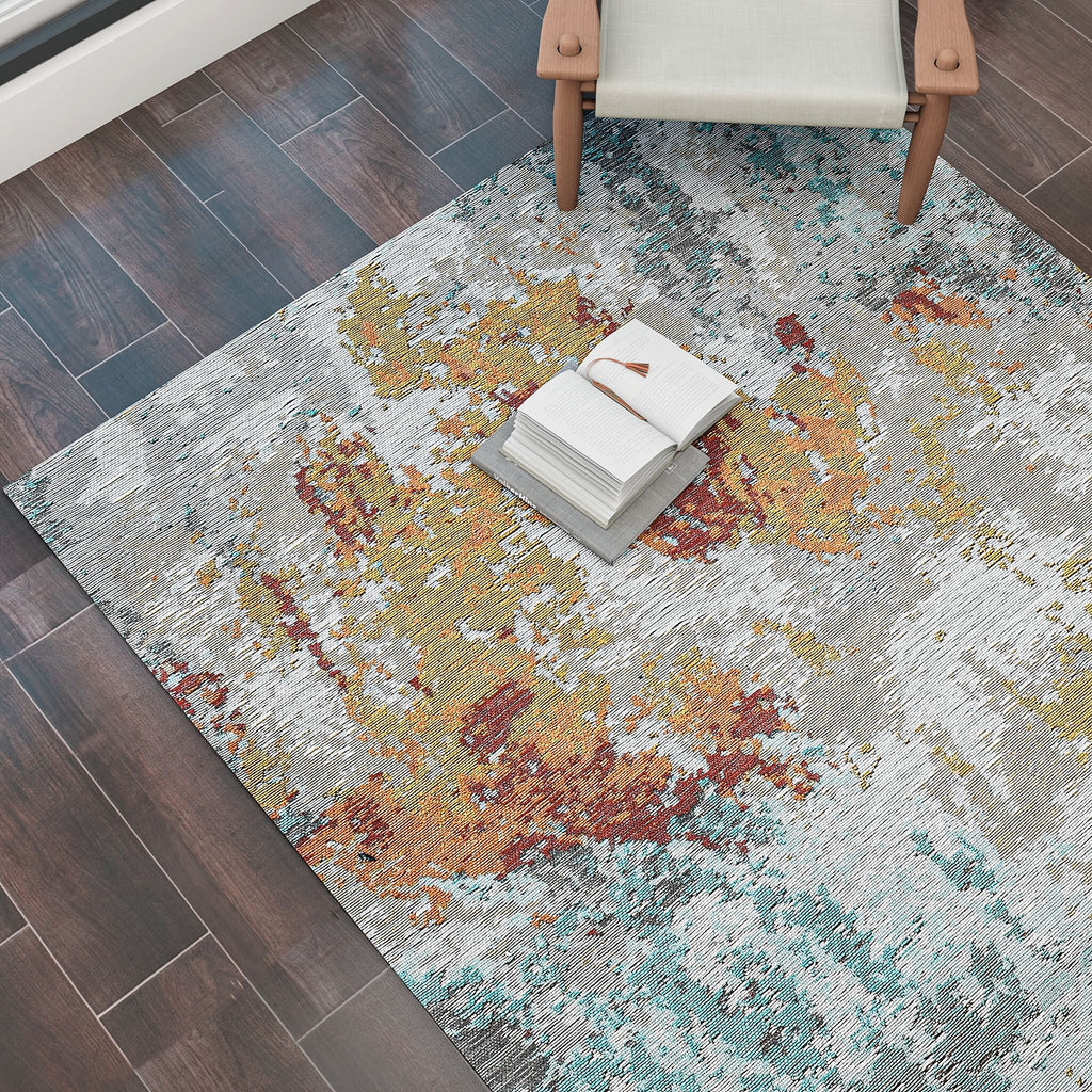 Cotton Jacquard Rug and Door Mat (Size 120x1 cm) - Multi Color & Multicolor