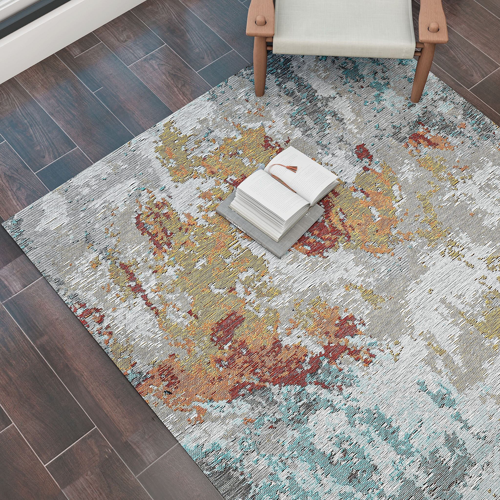 Cotton Jacquard Rug and Door Mat (Size 120x1 cm) - Multi Color & Multicolor